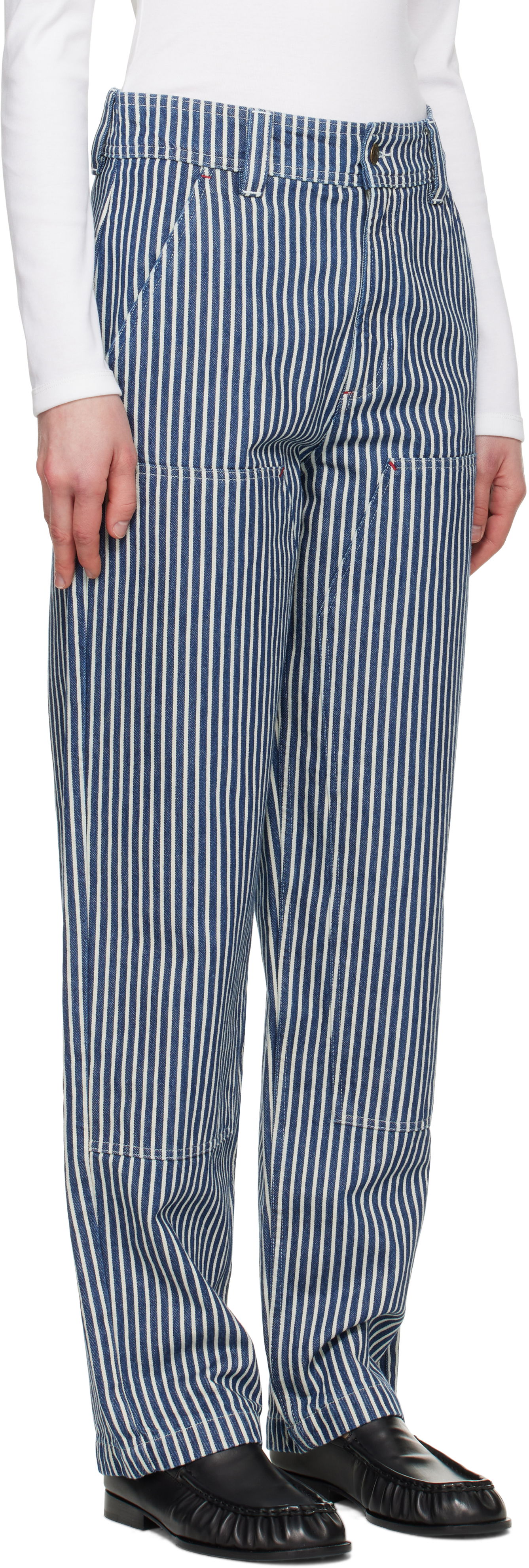 Bukser A.P.C. A.P.C. Gustav Striped Jeans Blå | COHHG-M08484, 1