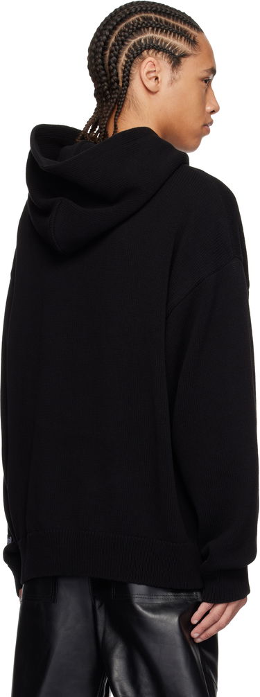 Sweatshirt 032C Lucky Strike Knit Hoodie Sort | S25-URK-0611-000, 2