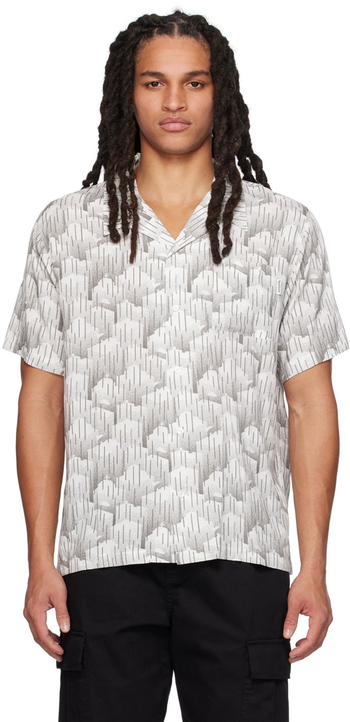 Skjorte BILLIONAIRE BOYS CLUB Billionaire Boys Club City Rain Short Sleeve Button-Up Shirt Hvid | B23127, 0