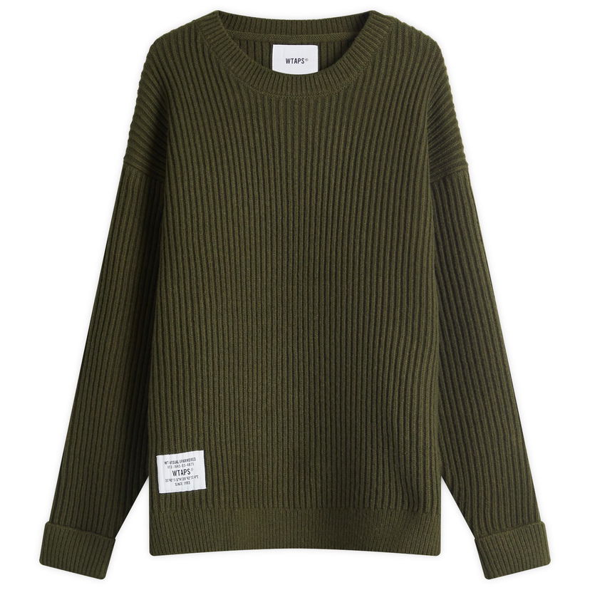 Sweater WTAPS WTAPS 06 Heavy Ribbed Knit Sweater, Size Large Grøn | 242MADT-KNM06-OLV