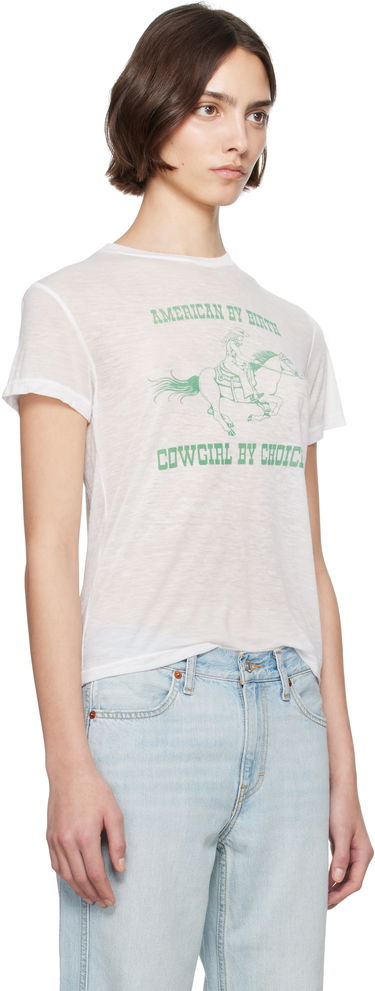 T-shirt RE/DONE Re/Done Classic Burnout 'Cowgirl' T-Shirt Hvid | 792-02WCGT334, 1