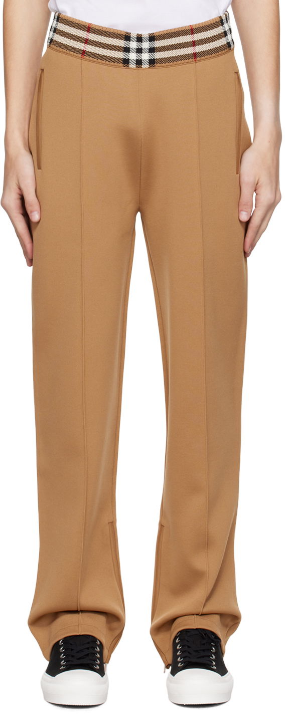 Joggingbukser Burberry Check Trim Sweatpants Beige | 8071863, 0