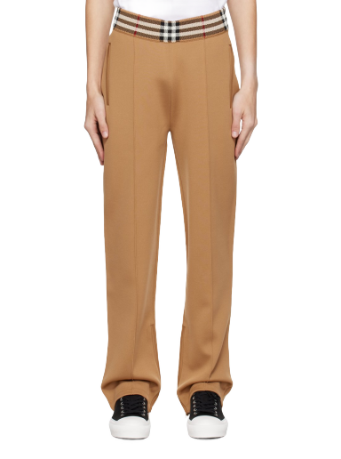 Joggingbukser Burberry Check Trim Sweatpants Beige | 8071863