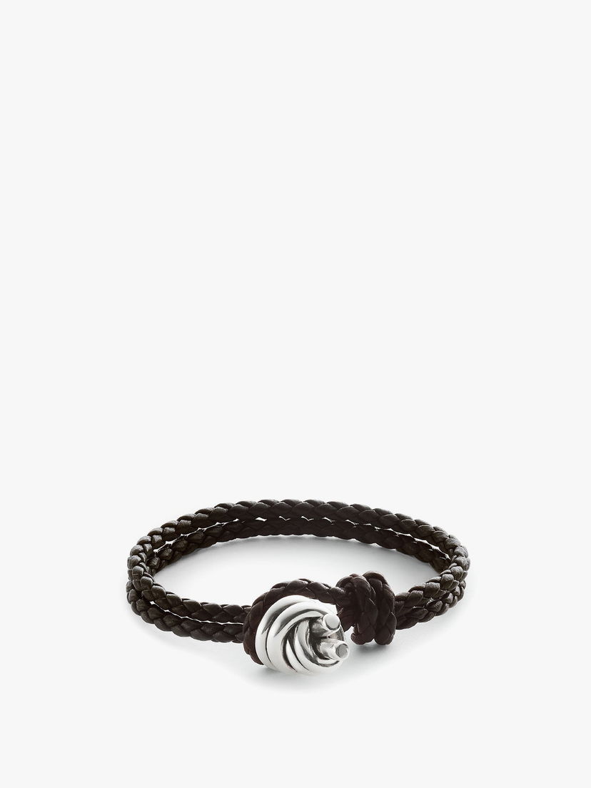 Armbånd Bottega Veneta Braided Leather Bracelet Brun | 815938V507C1139
