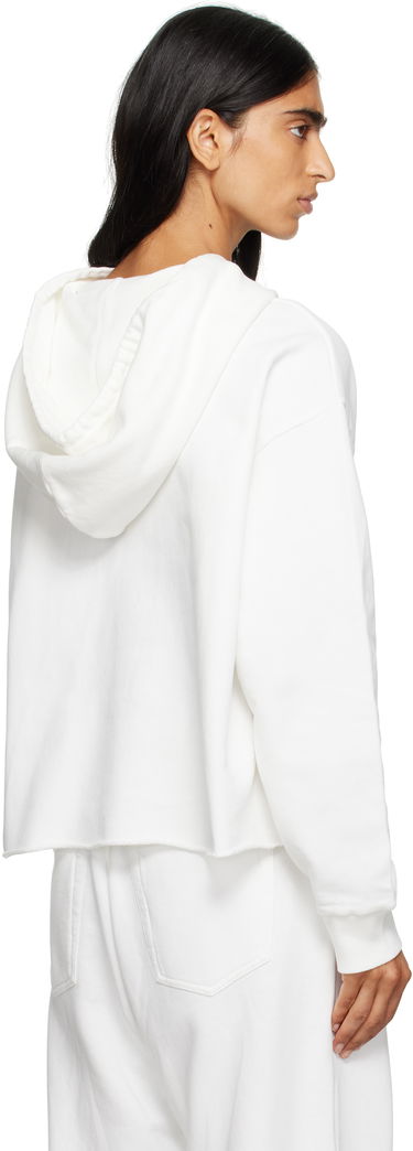Sweatshirt Maison Margiela MM6 Maison Margiela Logo Patch Cropped Hoodie Hvid | S52GU0234 M25025, 2