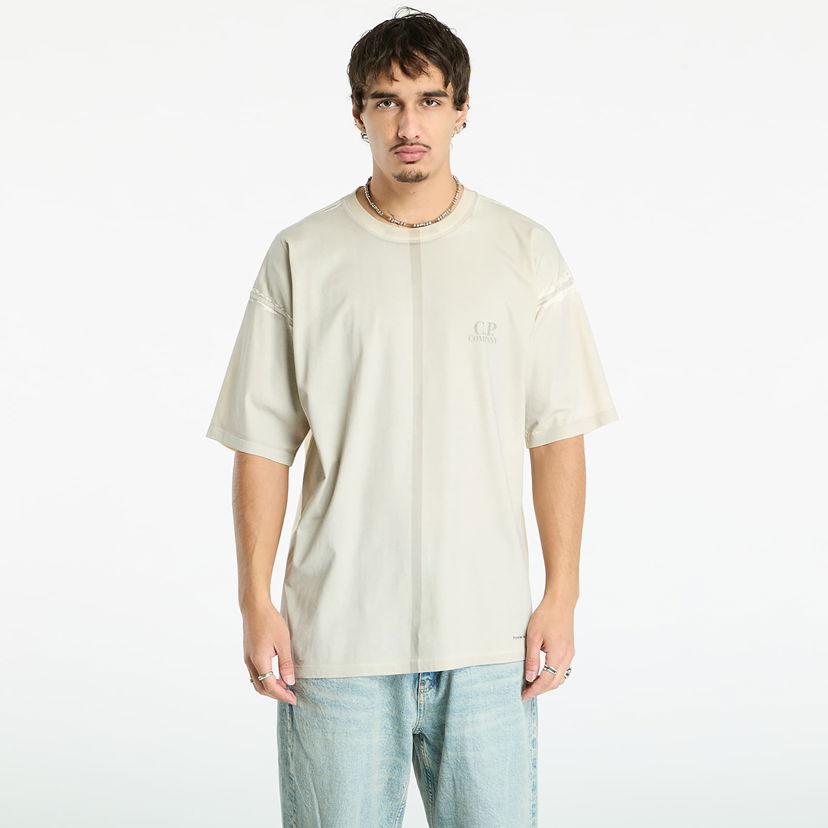 T-shirt C.P. Company C.P. Company 24/1 Jersey Short Sleeve Printed Logo T-Shirt Beige | 19CMTS231A005431P-402