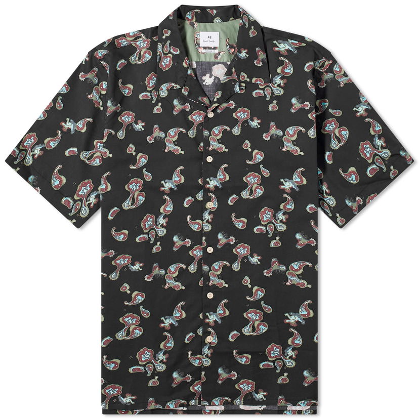 Skjorte Paul Smith Paul Smith Printed Vacation Shirt, Size Large Sort | M2R-114R-M21967-79