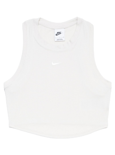 Tanktop Nike Essential Ribbed Cropped Tank Top Hvid | FB8279-104