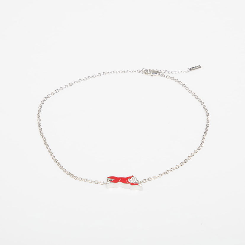 Halskæde BILLIONAIRE BOYS CLUB Icecream Running Dog Chain Necklace Rød | IC25272 Silver/ Red