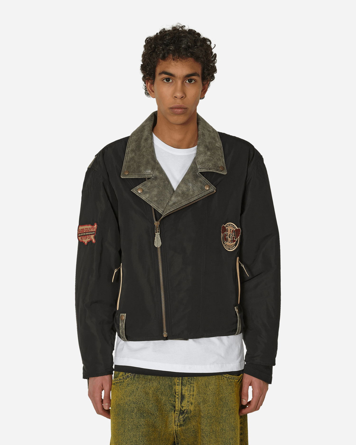 Jakke GUESS Nylon Moto Jacket Jet Black Sort | M4GN15WFA20 JBLK, 1