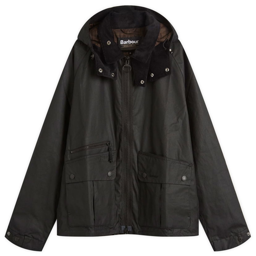 Jakke Barbour Re-Engineered Bardon Spey Wax Jacket, Size Large Sort | MWX2482BK71