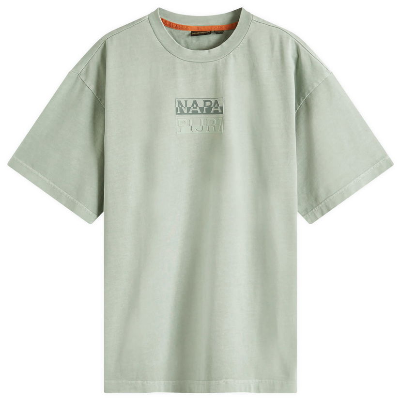 T-shirt Napapijri Men's Split Logo T-Shirt, Size Large Grøn | NP0A4ILQG1X1