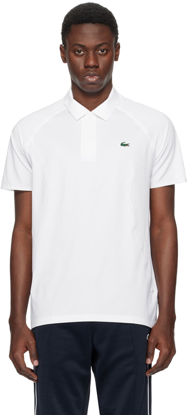 Polo skjorte Lacoste White Novak Djokovic Edition Polo Hvid | DH7311_001, 0