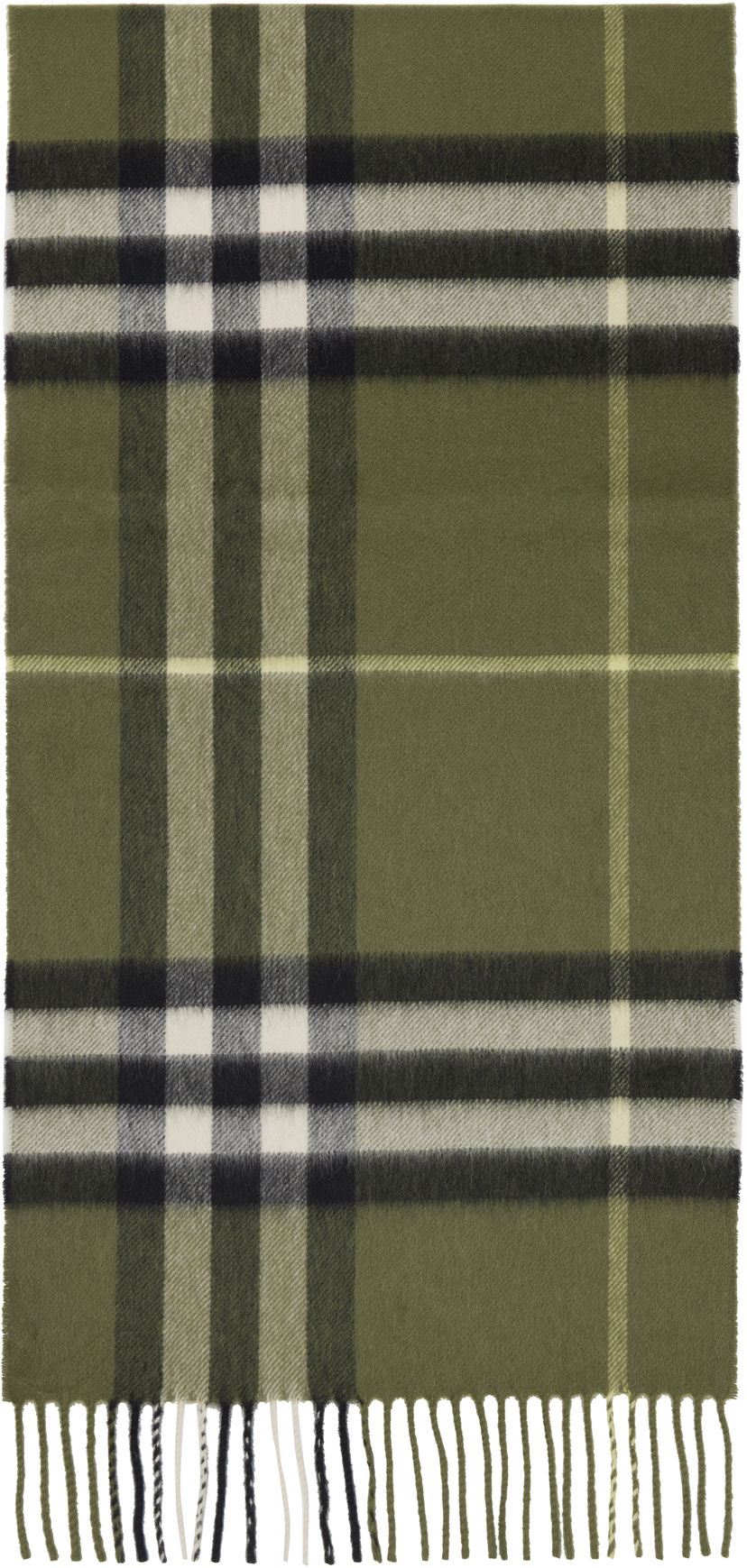 Tørklæde Burberry Burberry Check Cashmere Scarf Grøn | 8112646