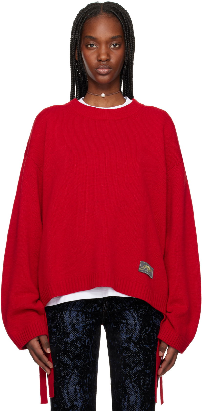 Sweater GANNI GANNI Future Wool Mix Oversized Sweater Rød | K2477
