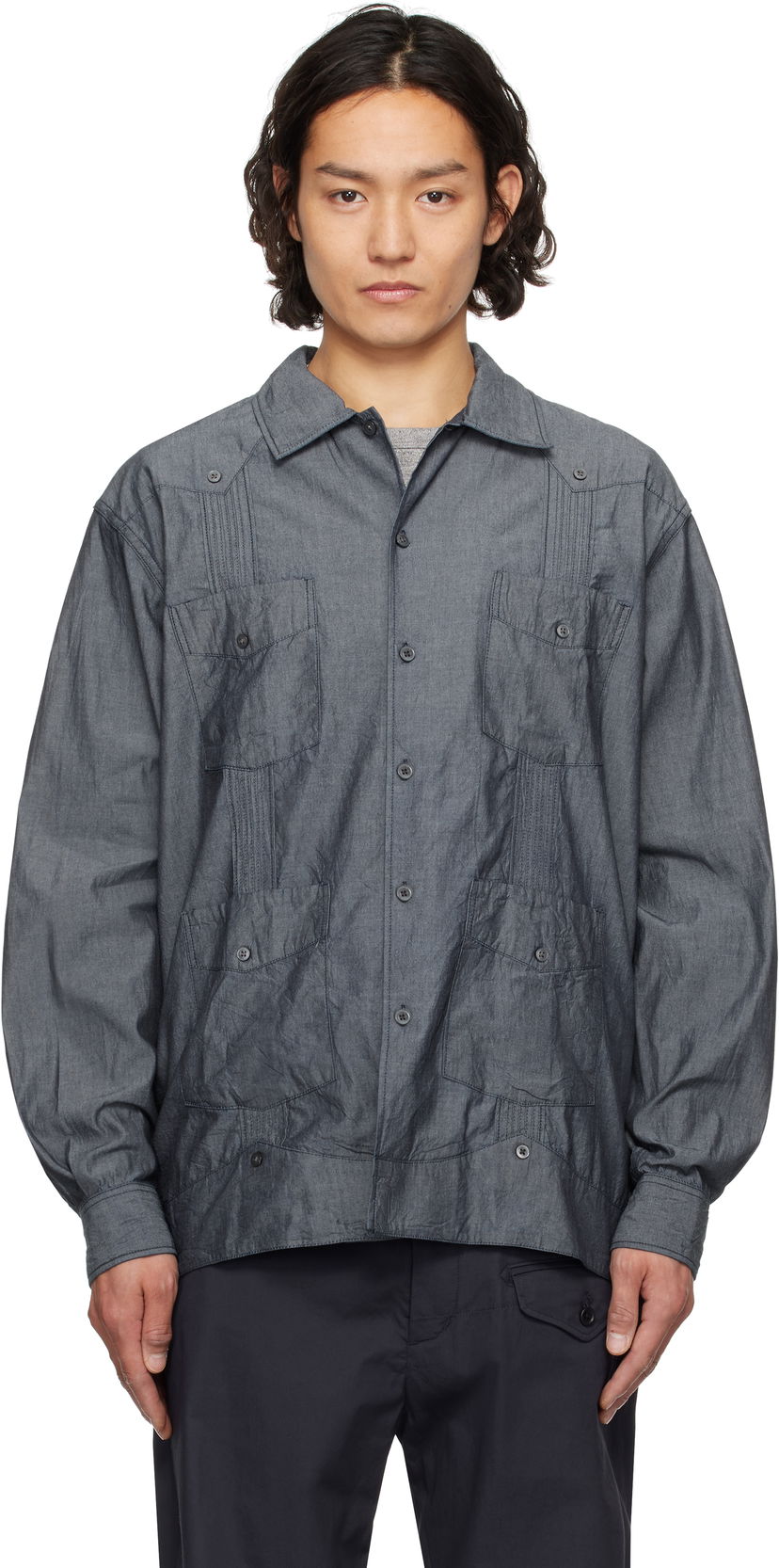 Skjorte Engineered Garments Engineered Garments Guayabera Shirt Grå | 25S1A032