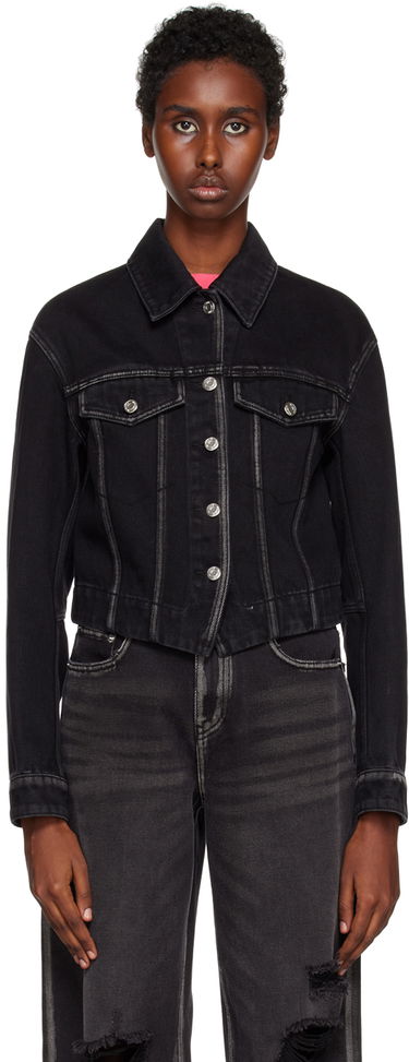 Jakke We11done We11done V-Line Denim Jacket Sort | WD-DJ3-22-330-W-BK, 0