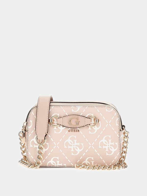 Håndtaske GUESS Izzy 4G Logo Mini Crossbody Bag Lyserød | HWOQ8654140