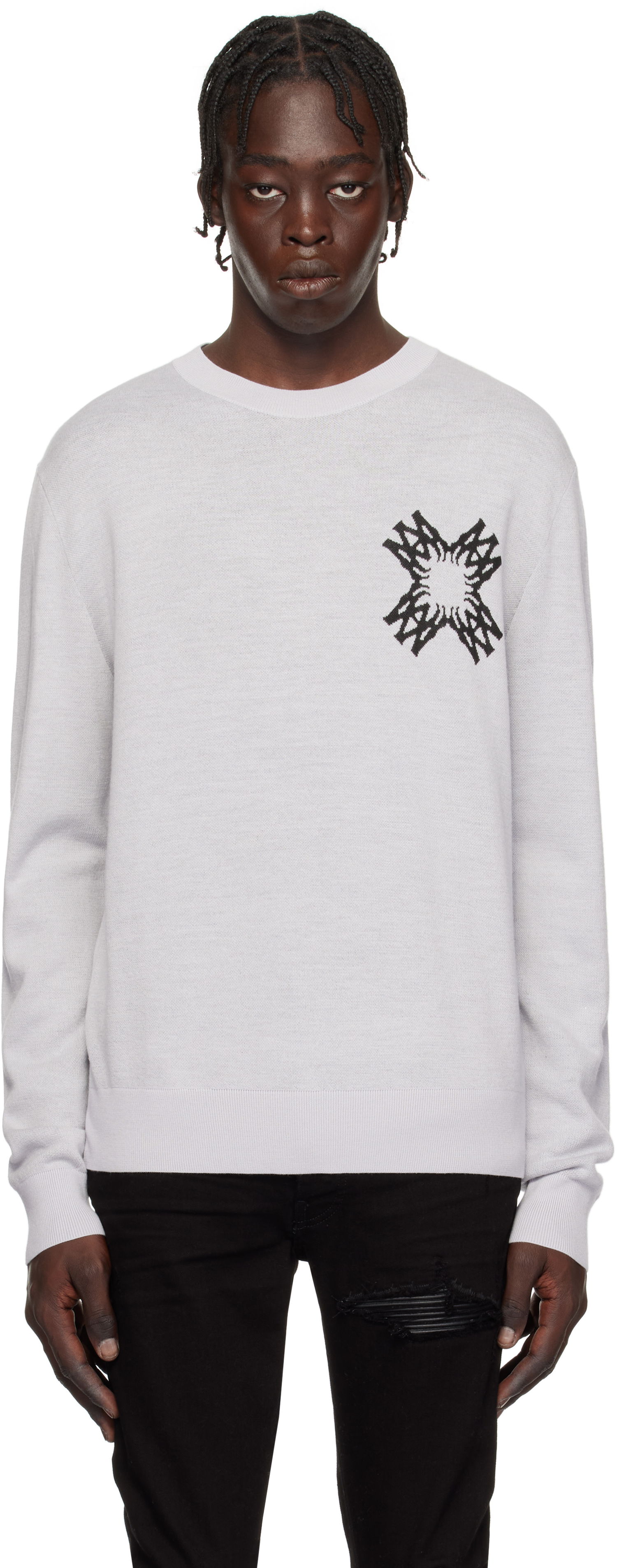 Sweater AMIRI Quad Star Knit Sweater Grå | AMKNCW1072, 0