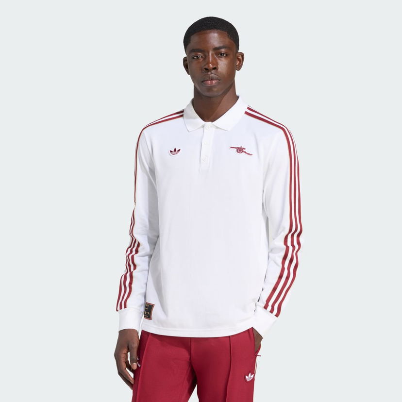 Polo skjorte adidas Performance Arsenal Terrace Icons Long Sleeve Polo Hvid | JM9396