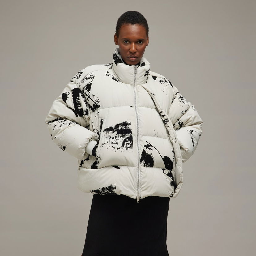 Puffer jakke Y-3 Graphic Print Puffer Jacket Hvid | IL2036
