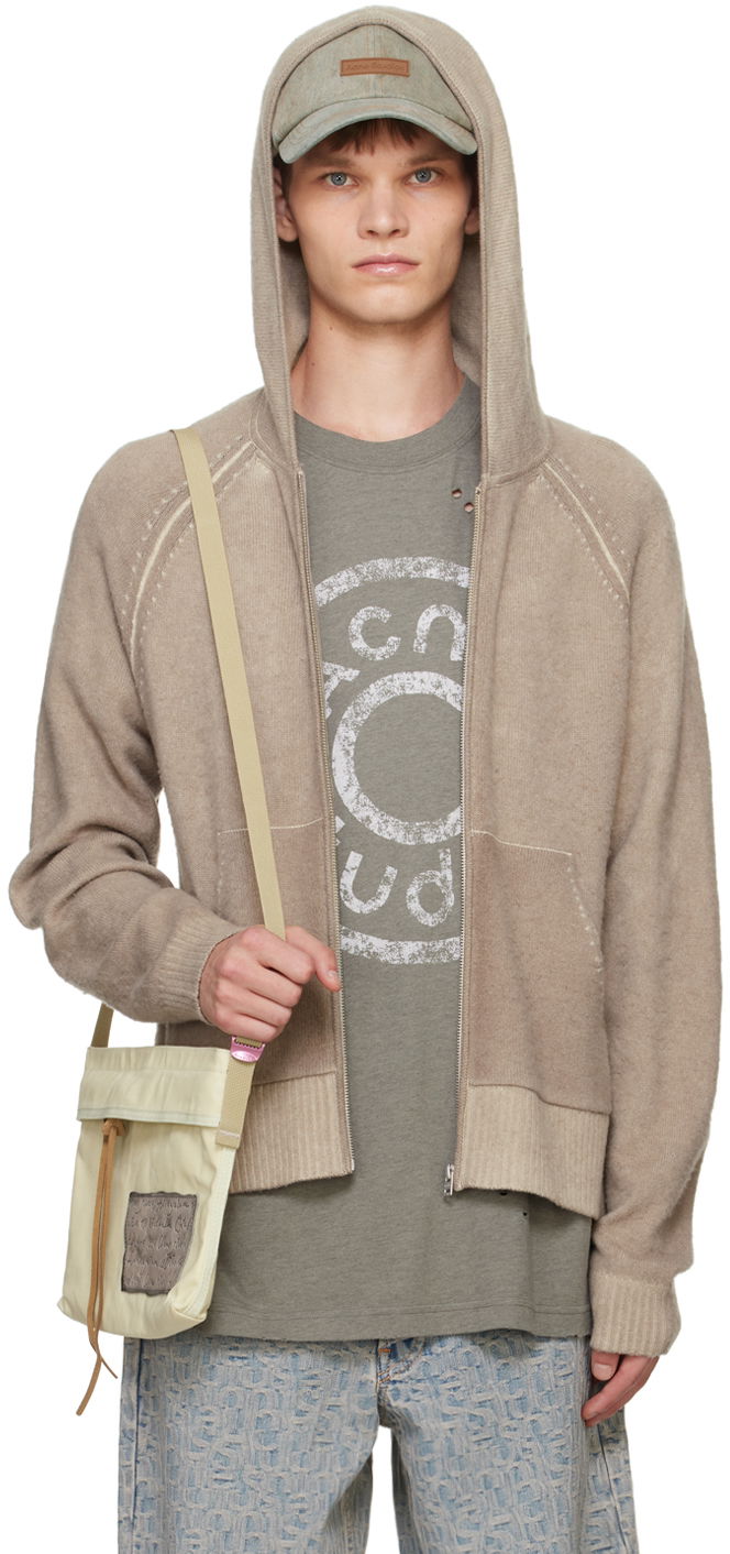 Sweatshirt Acne Studios Taupe Raglan Sleeve Hoodie Beige | B60330-