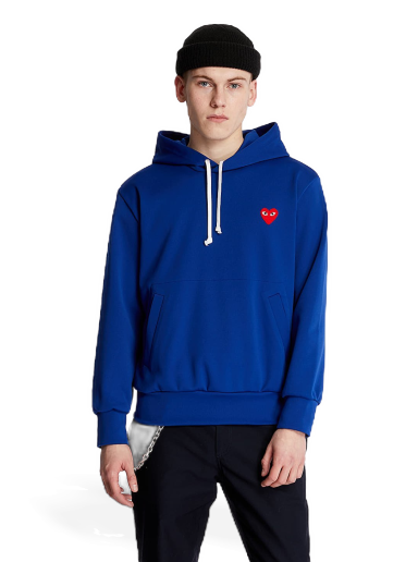 Sweatshirt Comme des Garçons PLAY Hoodie Mørkeblå | AZT174 Navy