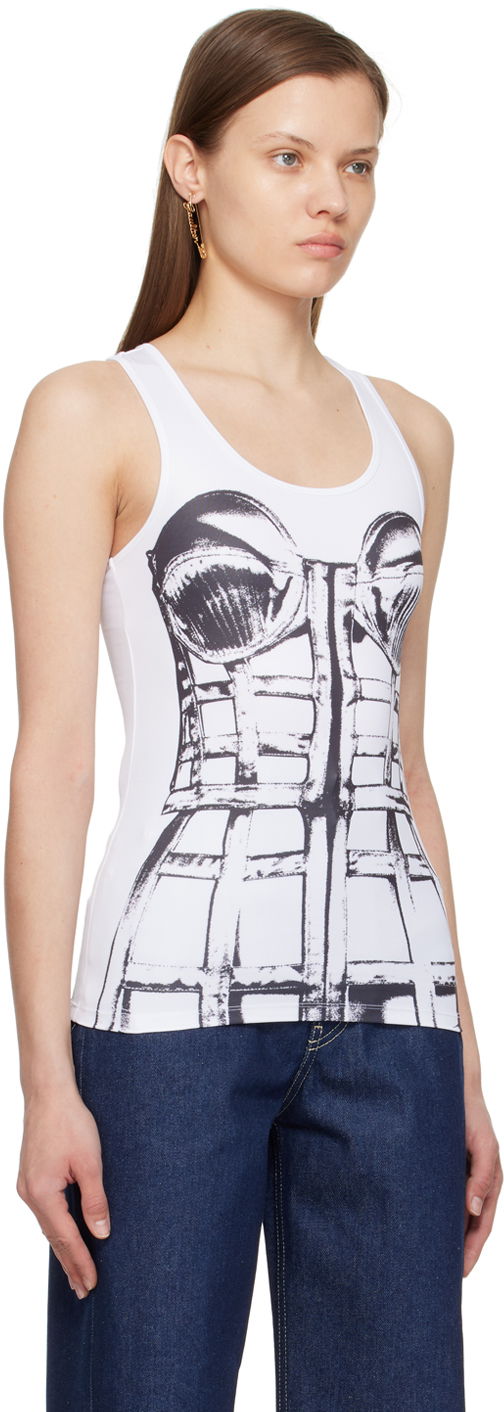 Tanktop Jean Paul Gaultier Jean Paul Gaultier Trompe L'oeil Graphic Tank Top Hvid | 24/25-F-TO185-J550-0100, 1