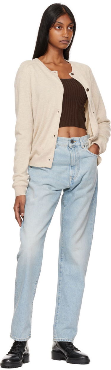 Sweater Loulou de Saison Loulou de Saison Assens Cropped Ribbed Sweater Brun | ASSENS, 3