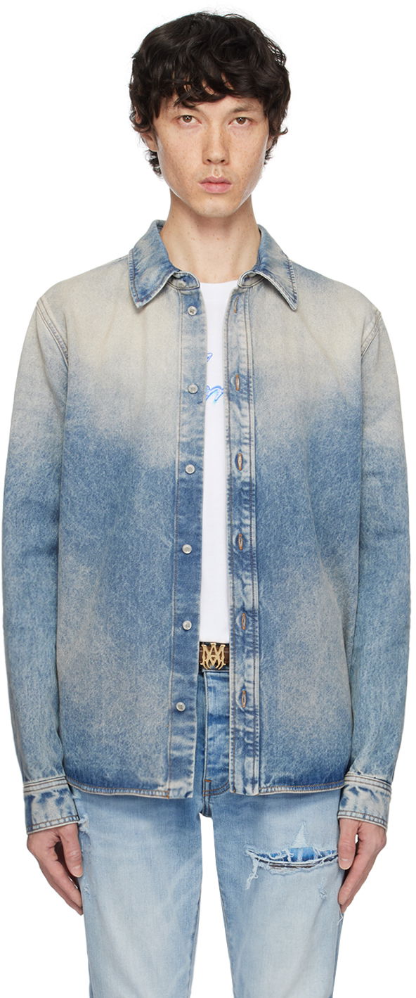 Skjorte AMIRI MA Quad Interior Shirt Blå | AMDNLS1005
