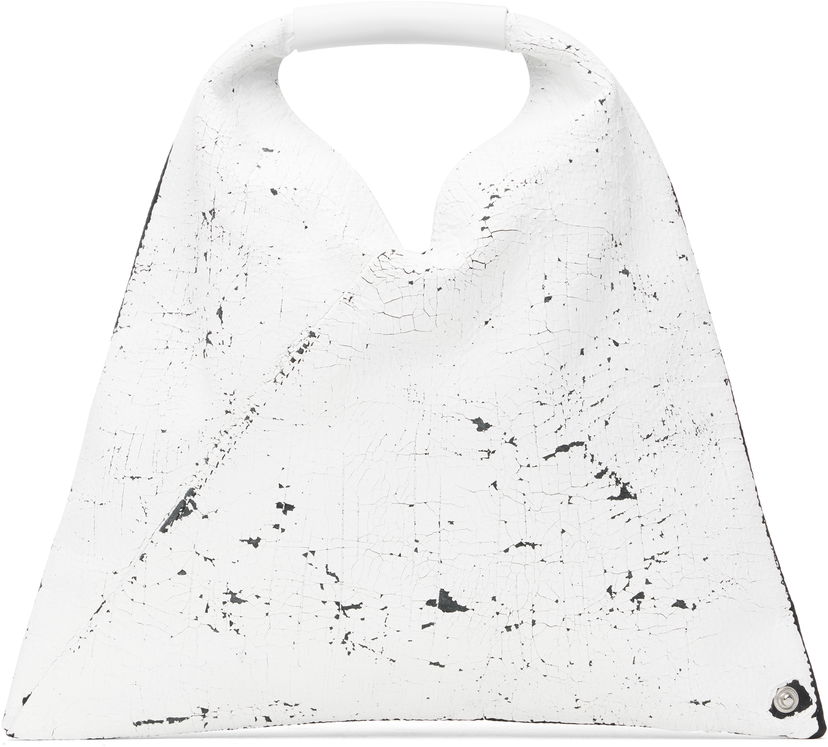 Håndtaske Maison Margiela MM6 Maison Margiela Triangle Mini Tote Bag Hvid | SB6WD0013 P8333