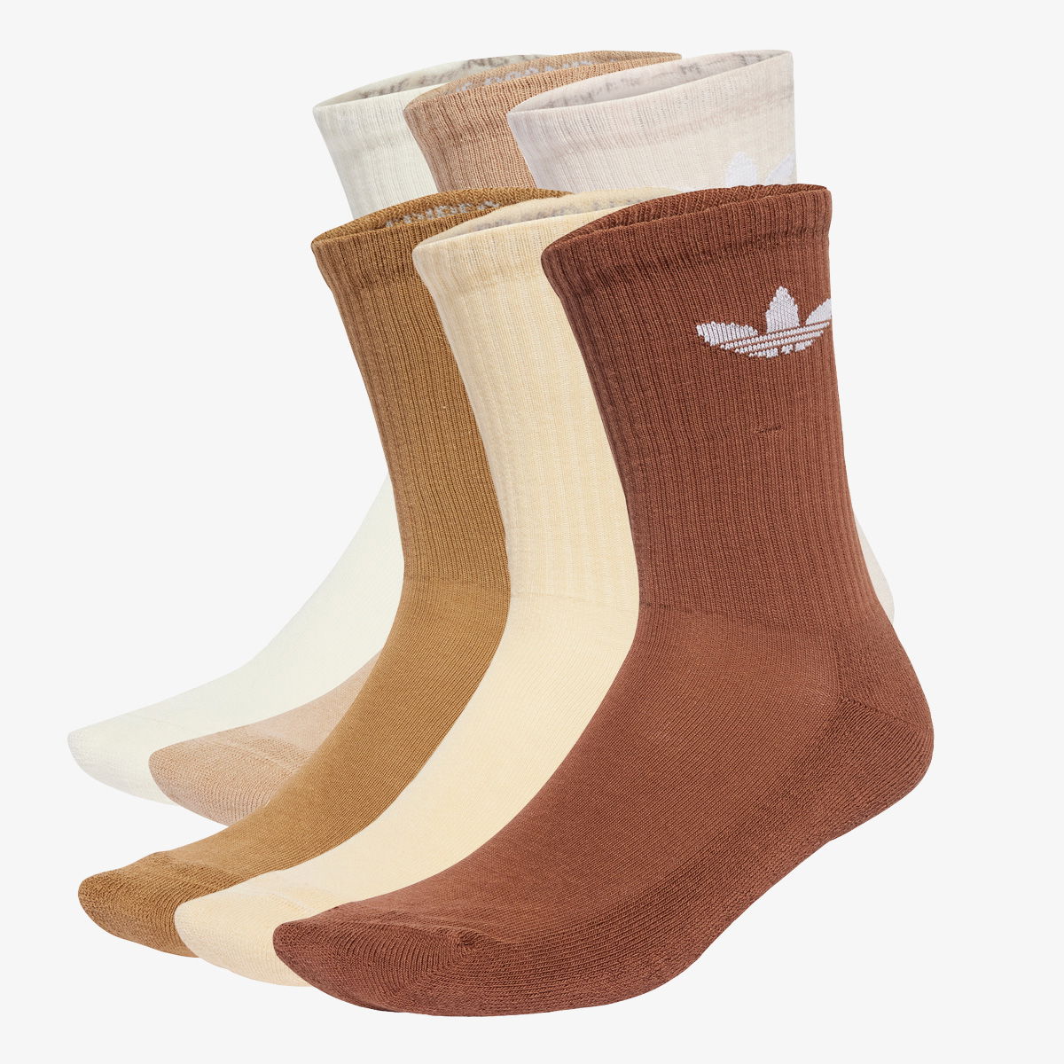 Sokker adidas Performance Trefoil Cushion Crew Socks - 6 Pairs Brun | JY2678, 1