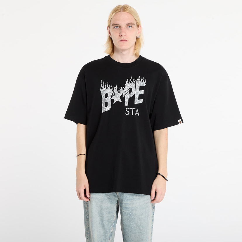 T-shirt BAPE Wild Leopard Pattern Bape Sta Logo Relaxed Fit T-shirt Sort | 001TEL801305MBLK