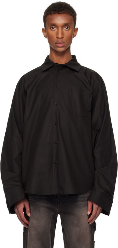 Skjorte We11done We11done Twisted Sleeve Shirt Sort | WD-SH3-24-110-U-BK, 0