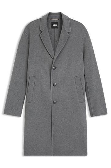 Frakker BOSS Relaxed-fit melange wool blend coat Grå | 50551093, 0