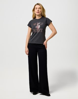 T-shirt Wrangler Wild West Graphic Slim Shrunken T-Shirt XS Grå | 112370767:XS, 2