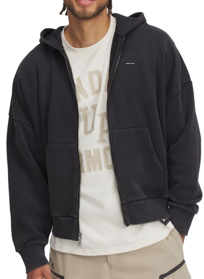 Sweatshirt Under Armour Under Armour Icon HWT Fleece Wash Full-Zip Hoodie Sort | 6000651-001