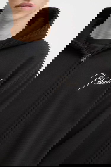 Sweatshirt Rhude RHUDE Classique Zip-Up Hooded Hoodie with Embroidered Logo Sort | RHFW25HO05012, 3