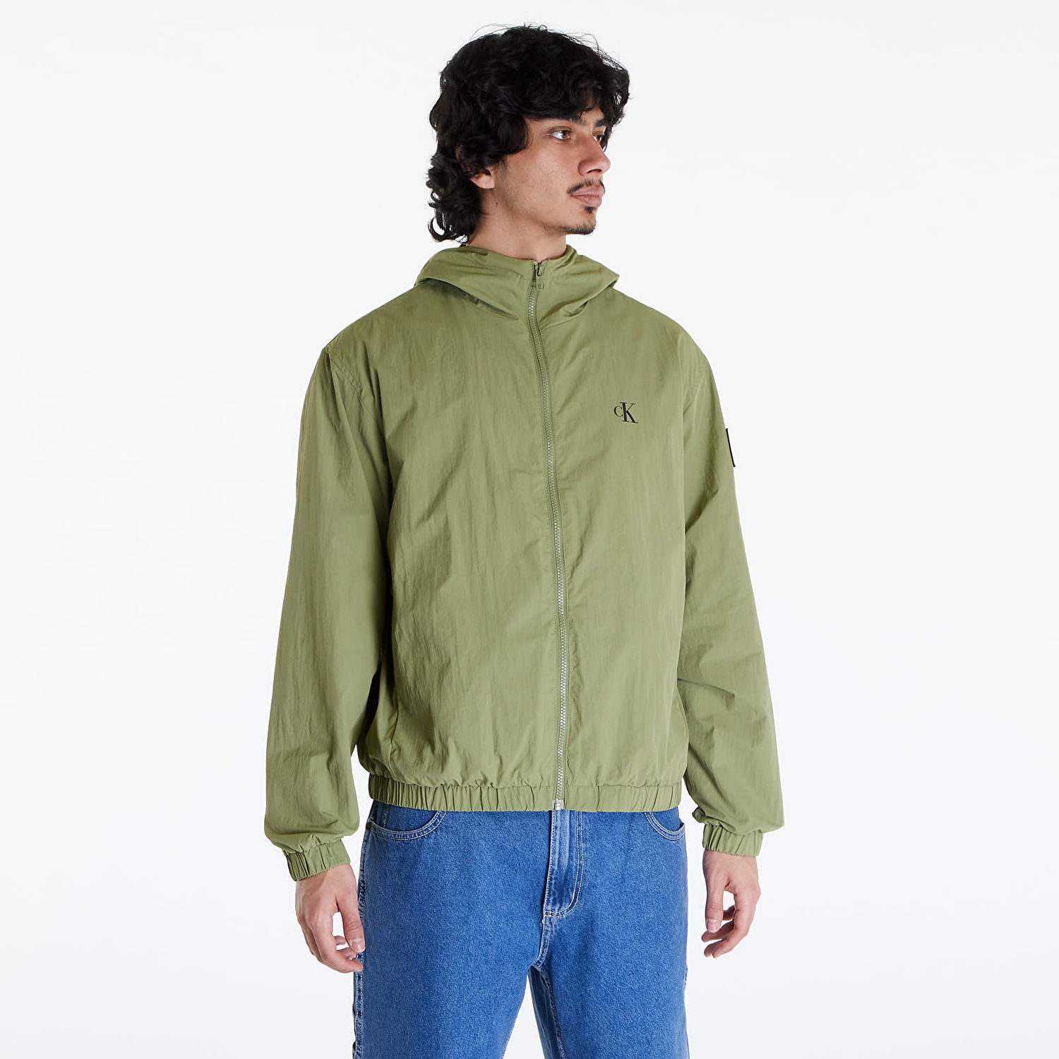 Vindjakke CALVIN KLEIN Jeans Relaxed Hooded Windbreaker Dark Juniper Grøn | J30J325106 L9N, 0
