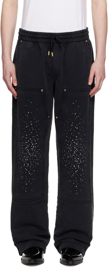 Joggingbukser Casablanca Casablanca 'La Prémonition' Crystal Embellished Lounge Pants Sort | U-MS25-JTR-245-01, 0