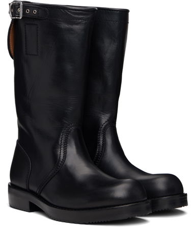 Sneakers og sko Dries Van Noten Dries Van Noten Leather Biker Boots Sort | 252-021700-105, 3
