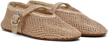 Kjole Alaïa ALAÏA Open Knit Ballerina Flats Beige | AA3A029TK047, 3