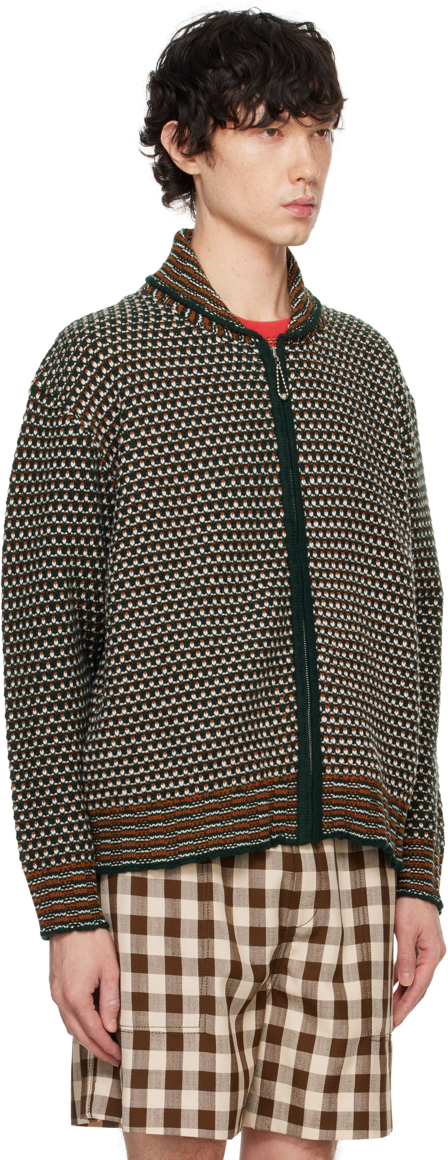 Sweater Bode Bode Schenectady Zip-Up Knit Sweater Grøn | MRF24KT018, 1
