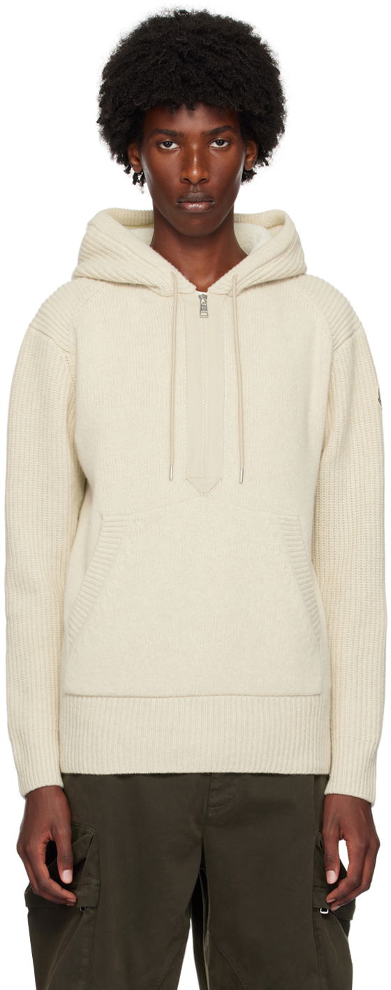 Sweatshirt Moncler Off-White Wool & Cashmere Hoodie Beige | J20919G00003M4281