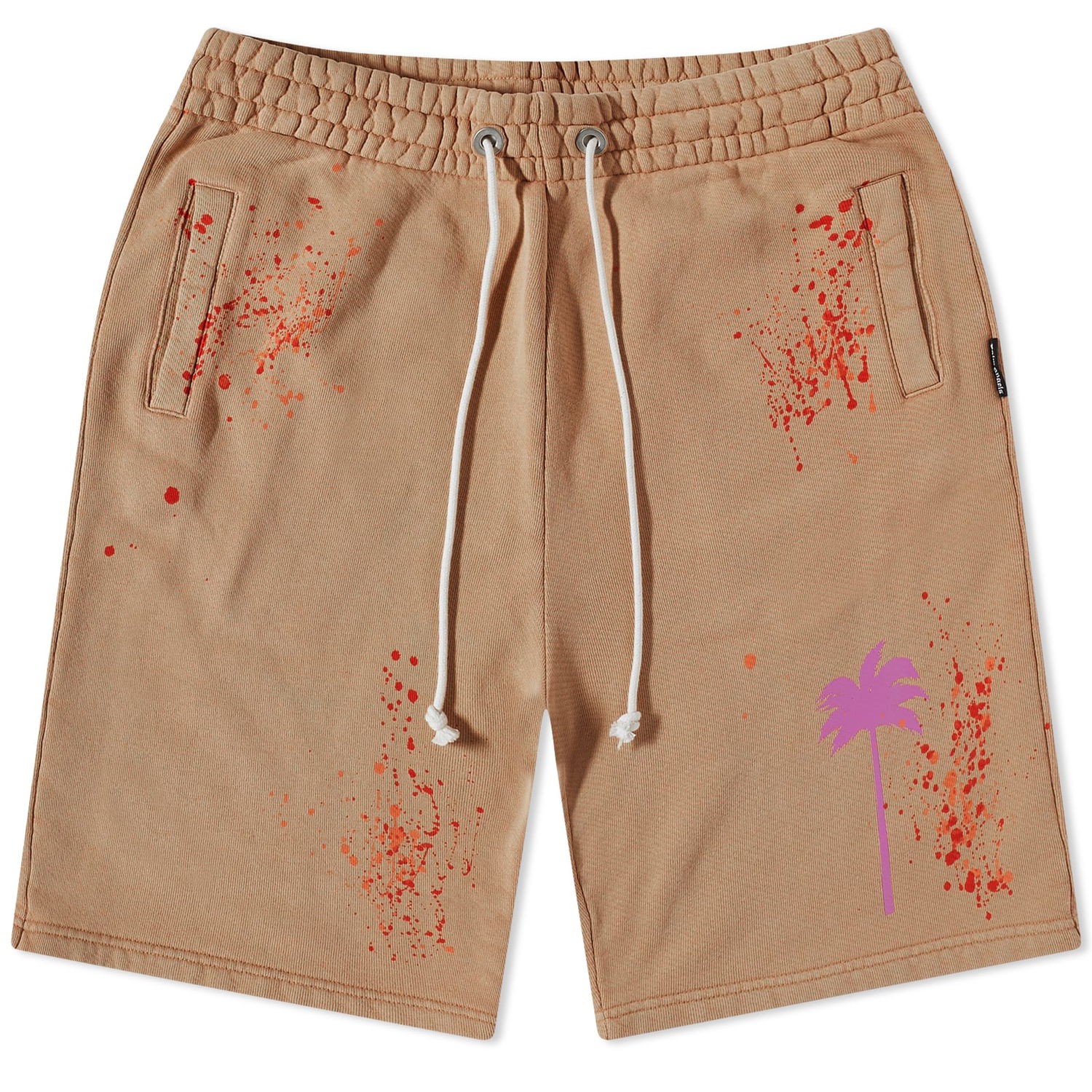 Shorts Palm Angels Painted Logo Sweat Short Brun | PMCI010S23FLE0016235, 0