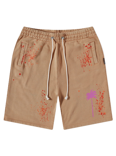 Shorts Palm Angels Painted Logo Sweat Short Brun | PMCI010S23FLE0016235