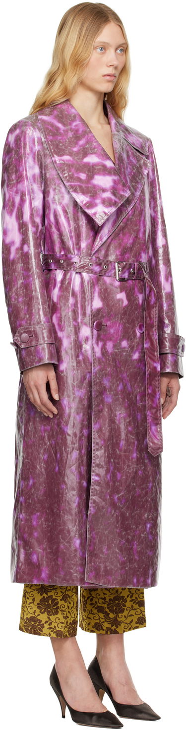 Regnfrakke Dries Van Noten Dries Van Noten Double-Breasted Trench Coat Lilla | 251-010213-1108, 1
