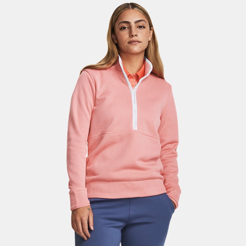 Sweatshirt Under Armour half Zip Crewneck Lyserød | 1382923-673, 0