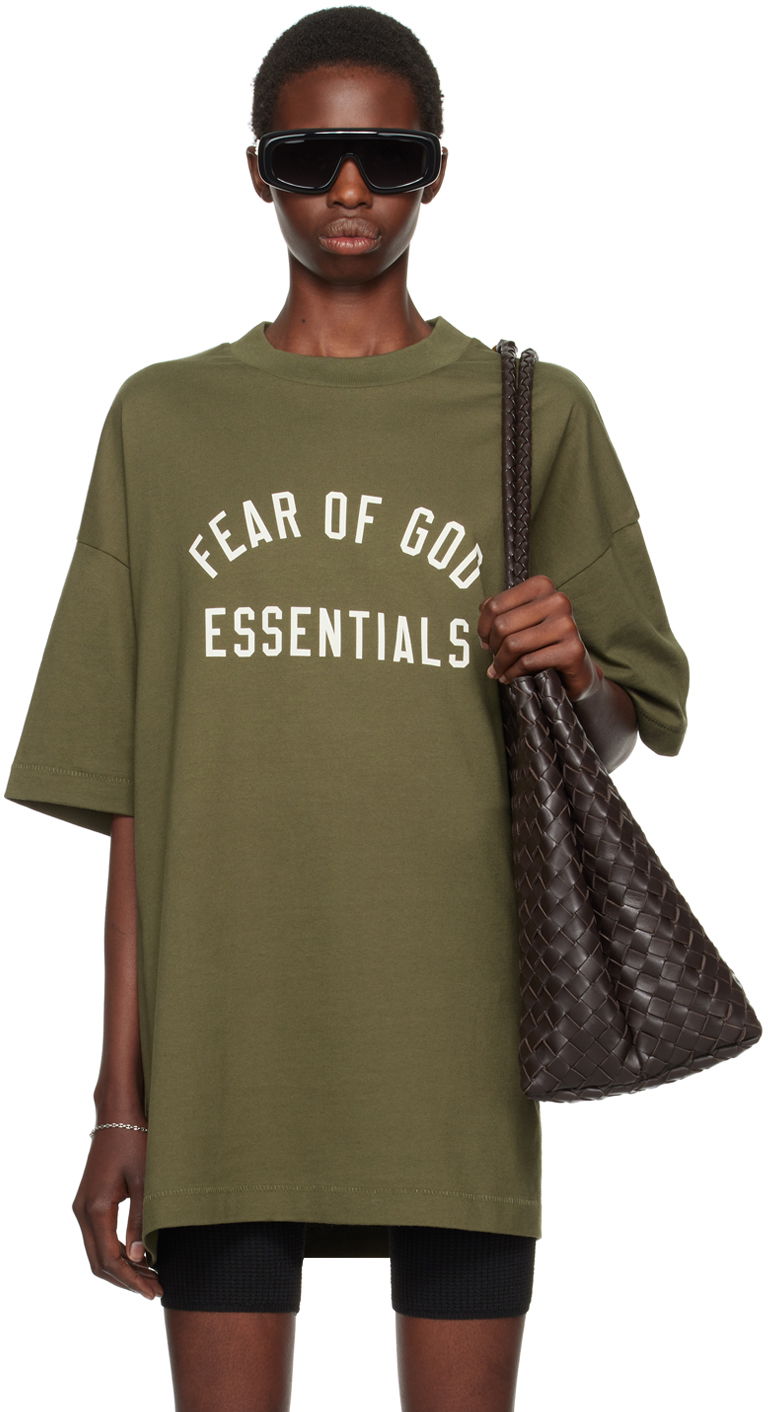 T-shirt Fear of God Crewneck T-Shirt Grøn | 125BT244195F
