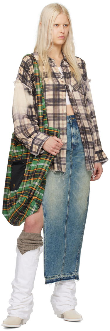 Nederdel R13 R13 Denim Maxi Skirt with Side Slits Blå | R13WD102-D173A, 3